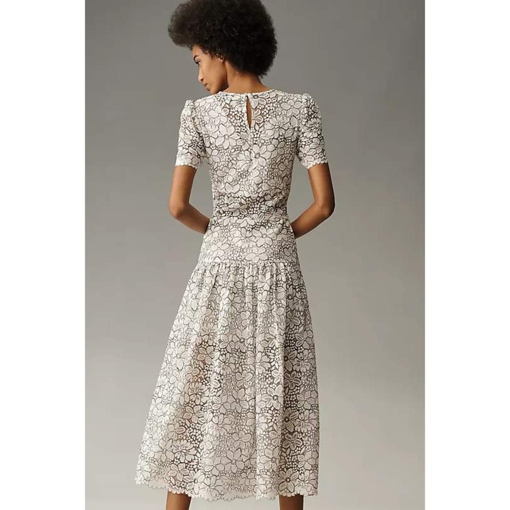 Walter Baker Mila Drop Waist Floral Lace Midi Dress Small NWT Anthro Coquette - Picture 4 of 8